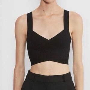 Aritzia Babaton Black Sculpt Knit Crop Top